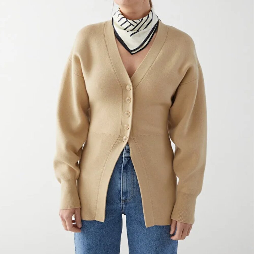 &other stories Long Sculptural Knit Cardigan